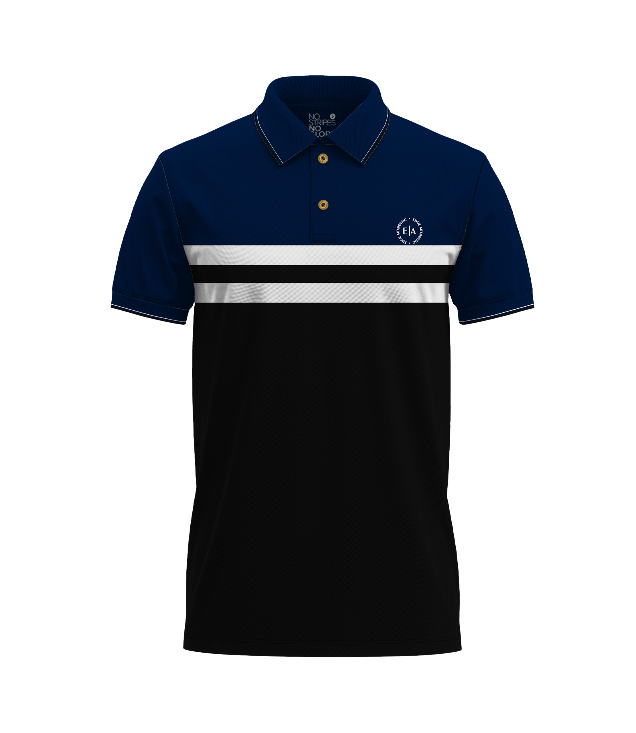 EDGE Tipping Collar Men’s Color Block Polo Shirt - 52847