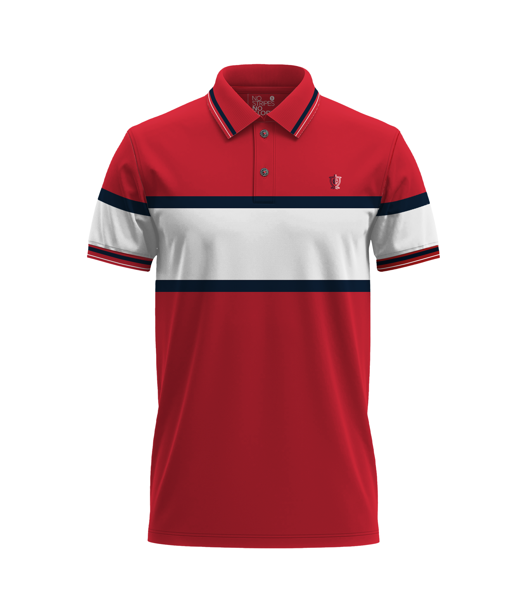 EDGE Tipping Collar Men’s Bold Stripe Polo Shirt - 52851