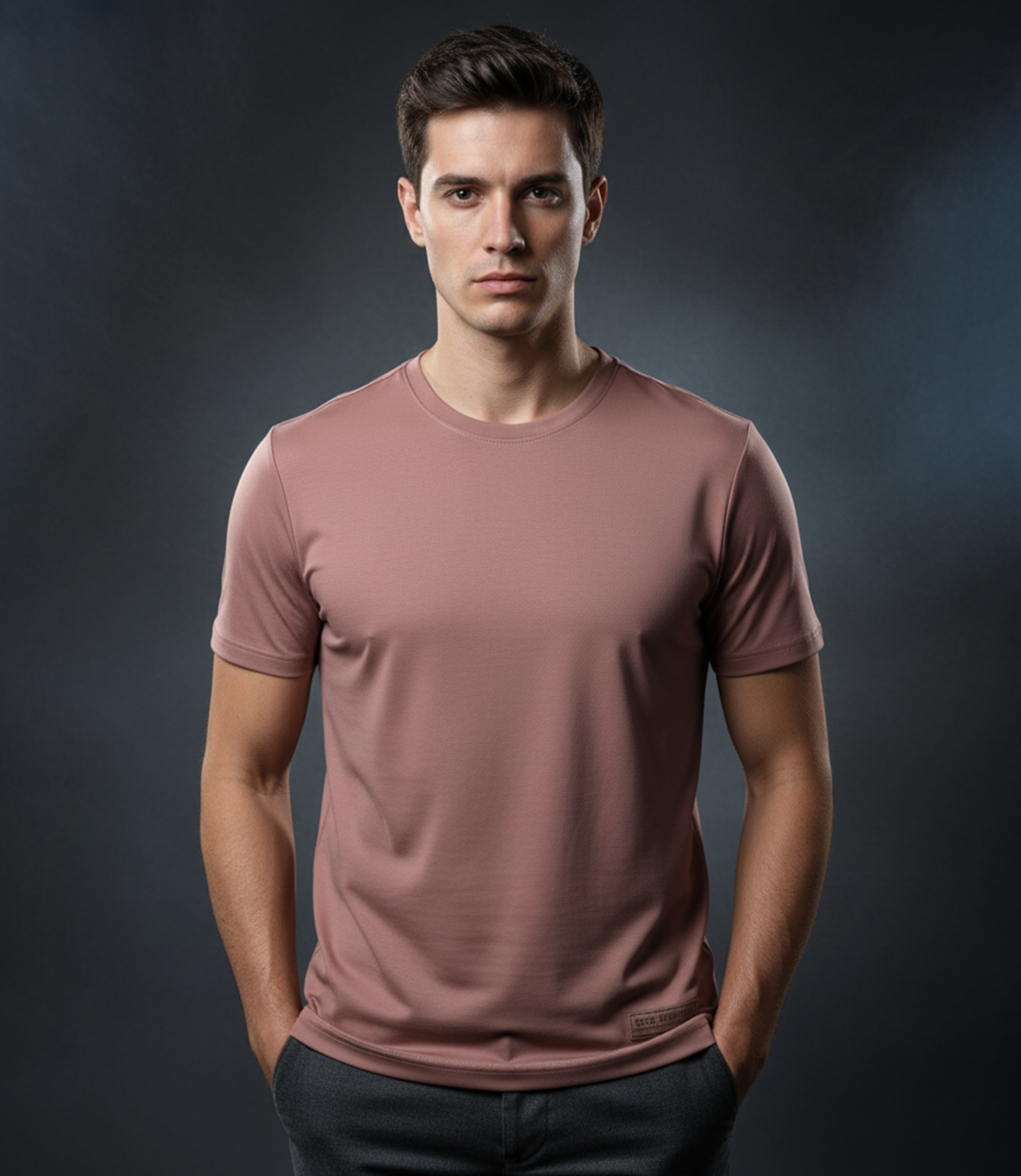 EDGE Men's Solid Color Soft Skin Crew Neck T-Shirt - 53636